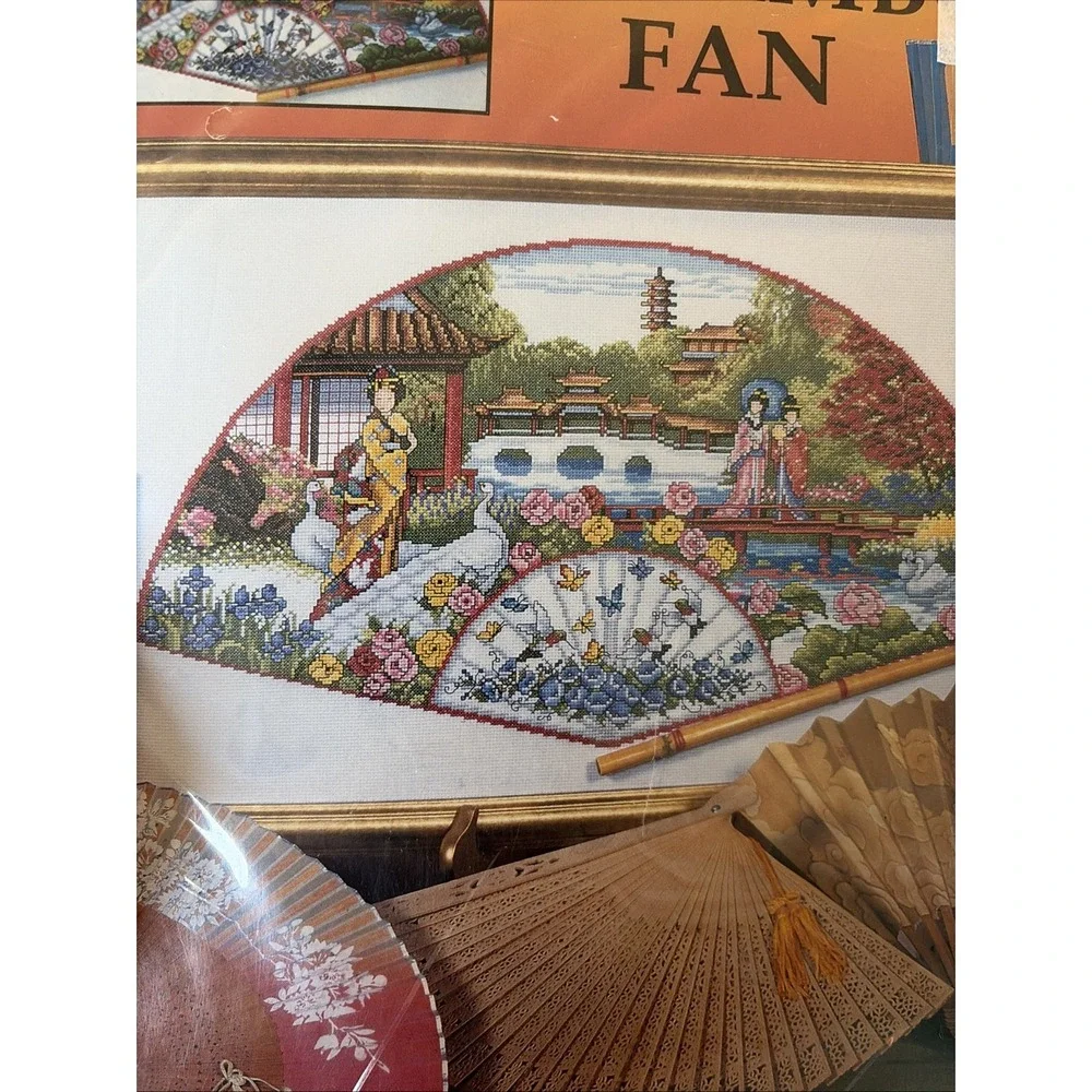 DESIGN WORKS Counted Cross Stitch Kit BAMBOO FAN - 13
